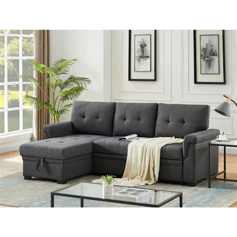 Reversible Sleeper Sectional Sofa with Storage and